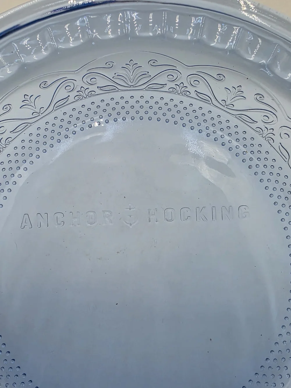 Vintage Blue Glass Pie Dish – 11